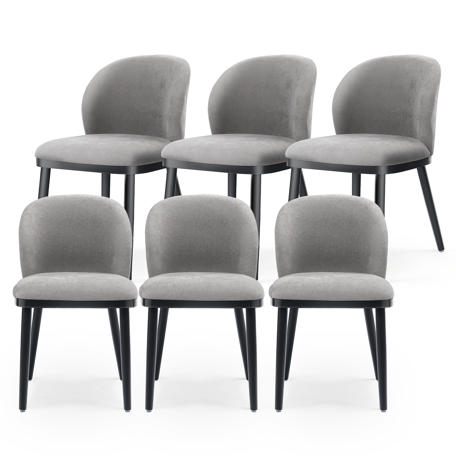 Firmoz Modern Armless Dining Chairs with Solid Wood Frame & Chenille Upholstery