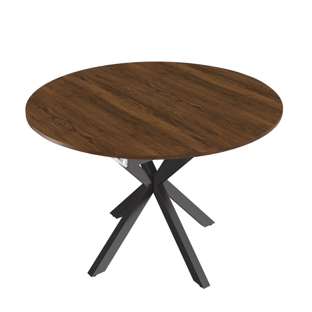Modern Solid Wood Veneer Retractable Dining Table
