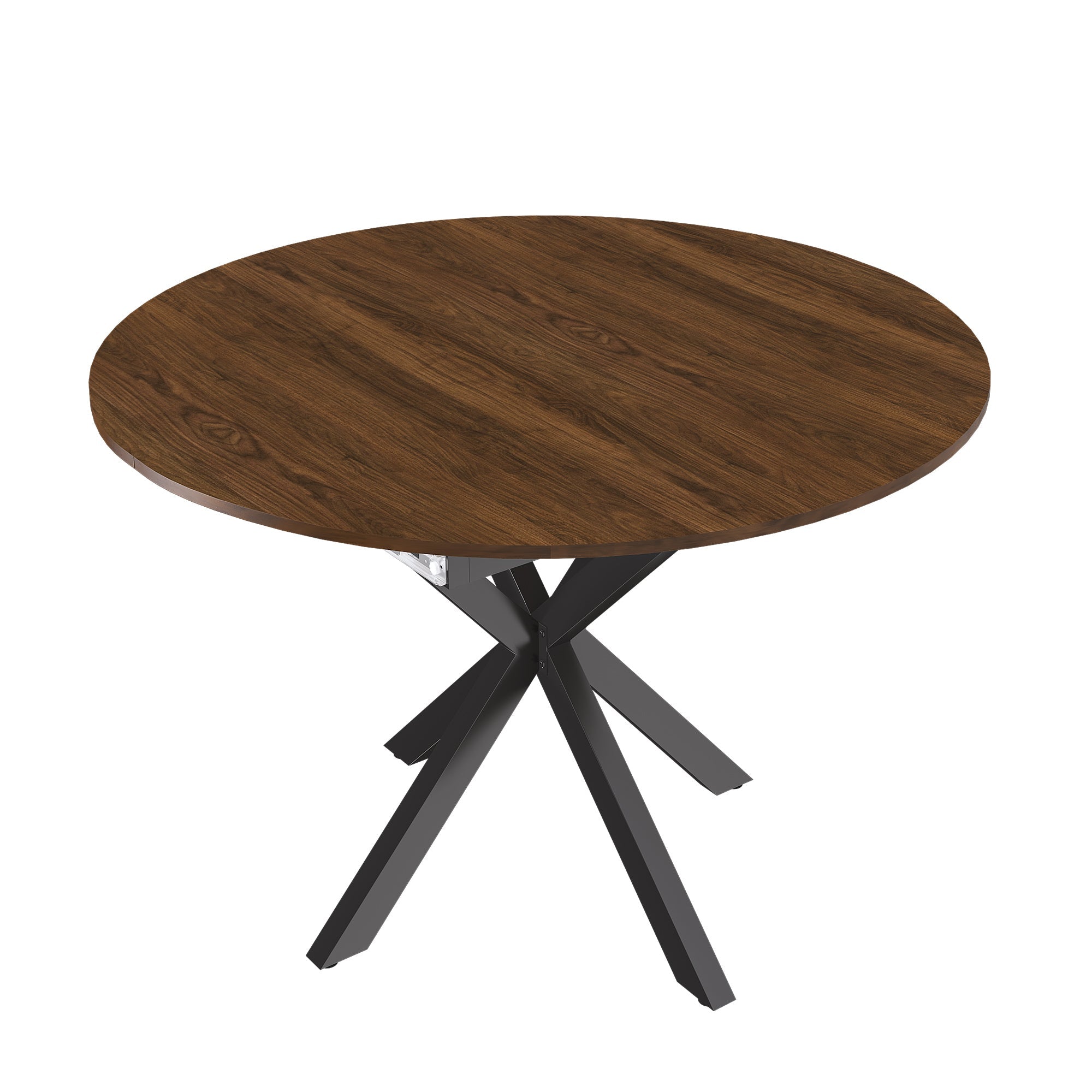 Modern Solid Wood Veneer Retractable Dining Table