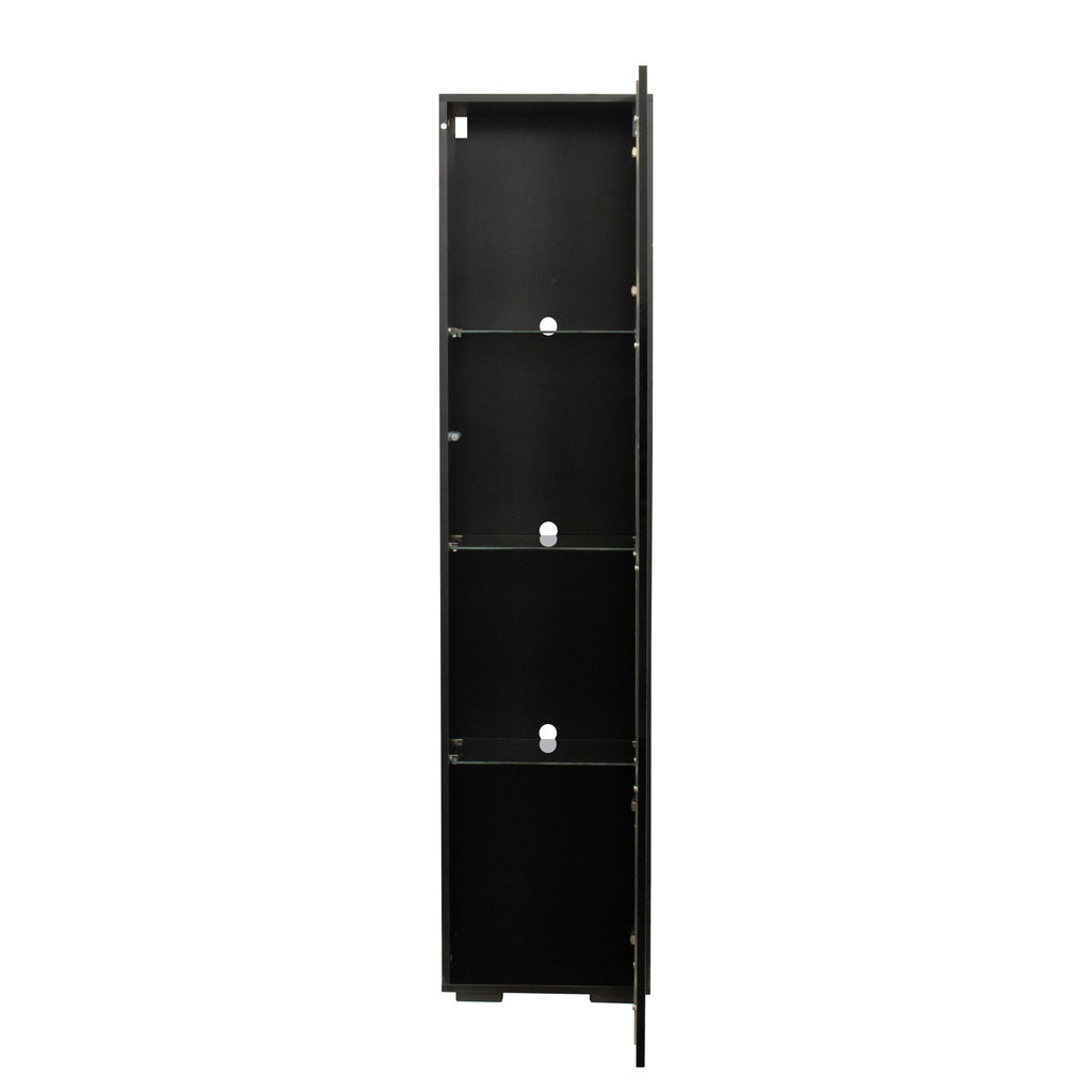 Black Side Cabinet with Aluminum Strip Lamp
