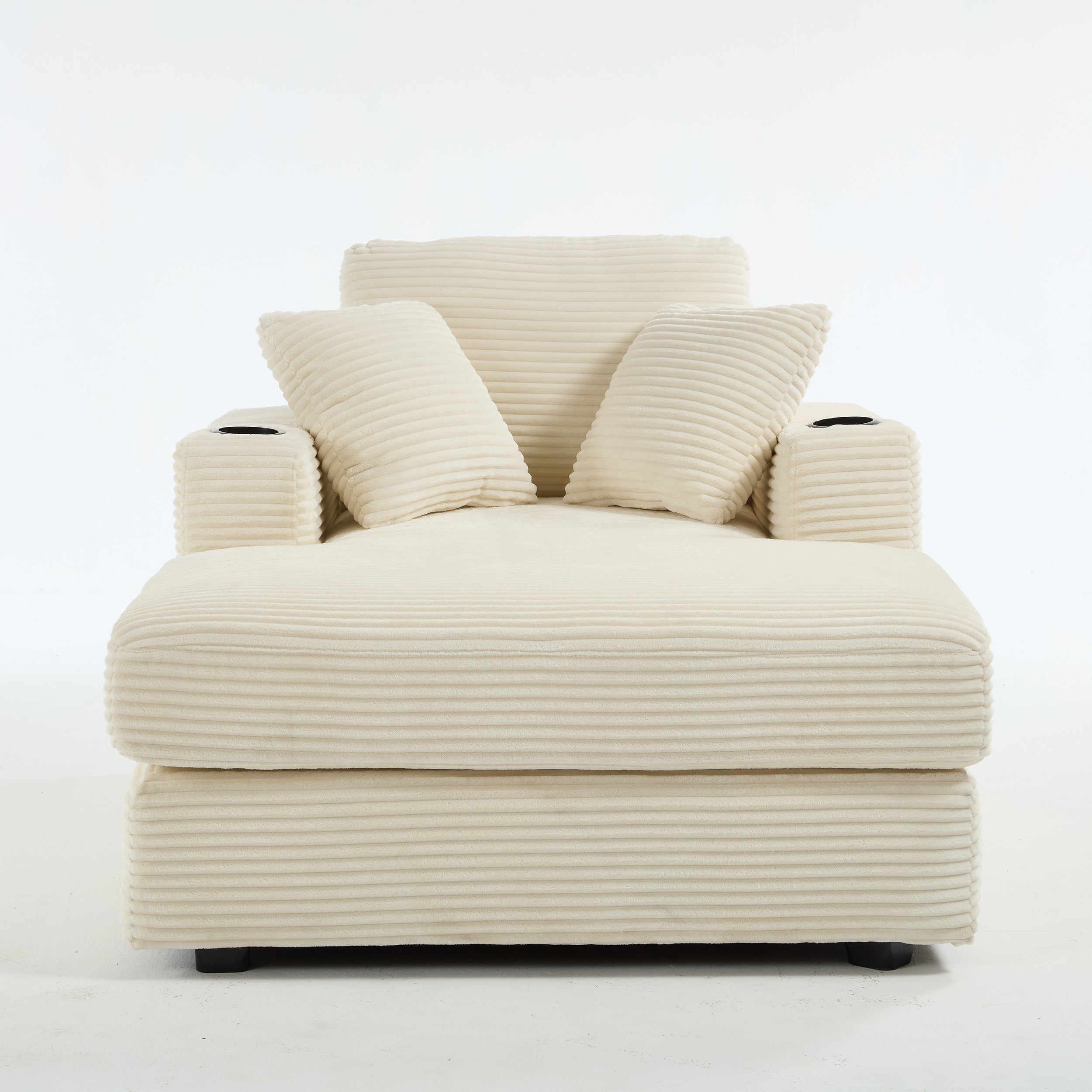 Corduroy Upholstered Chaise Lounge Sofa