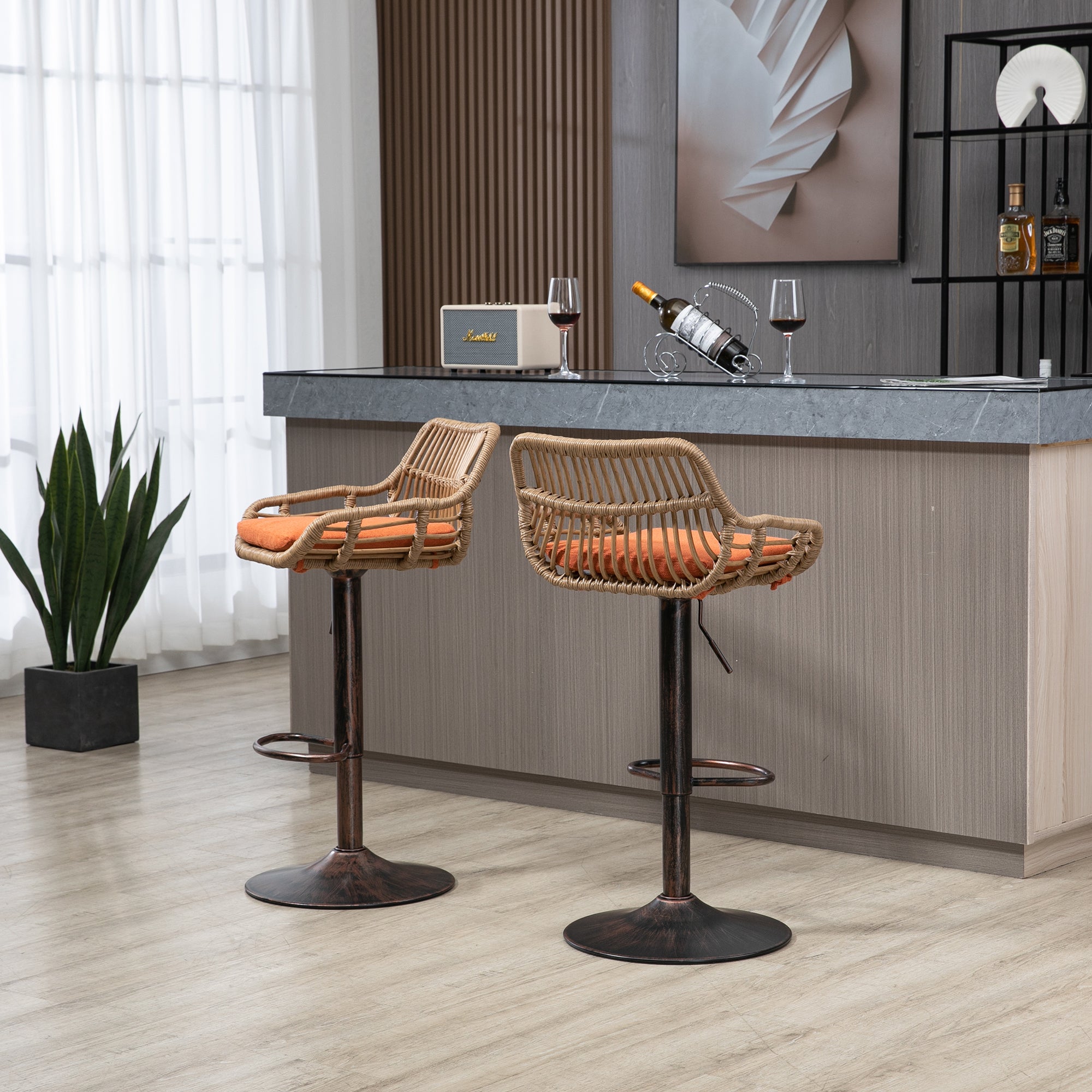 Modern Swivel Bar Stools (Set of 2)