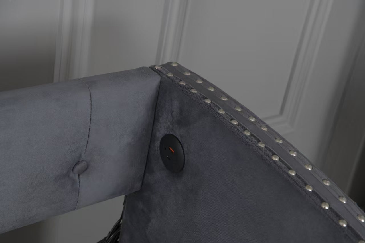 Twin Size Upholstered Daybed with Trundle and USB Charging Design