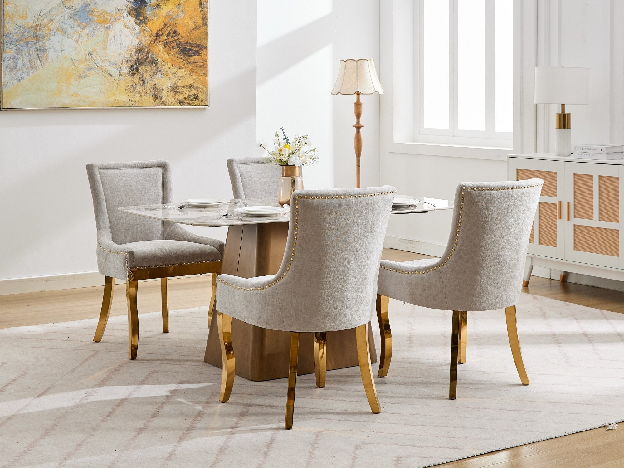 Modern Style Chenille Dining Chairs (Set of 2)
