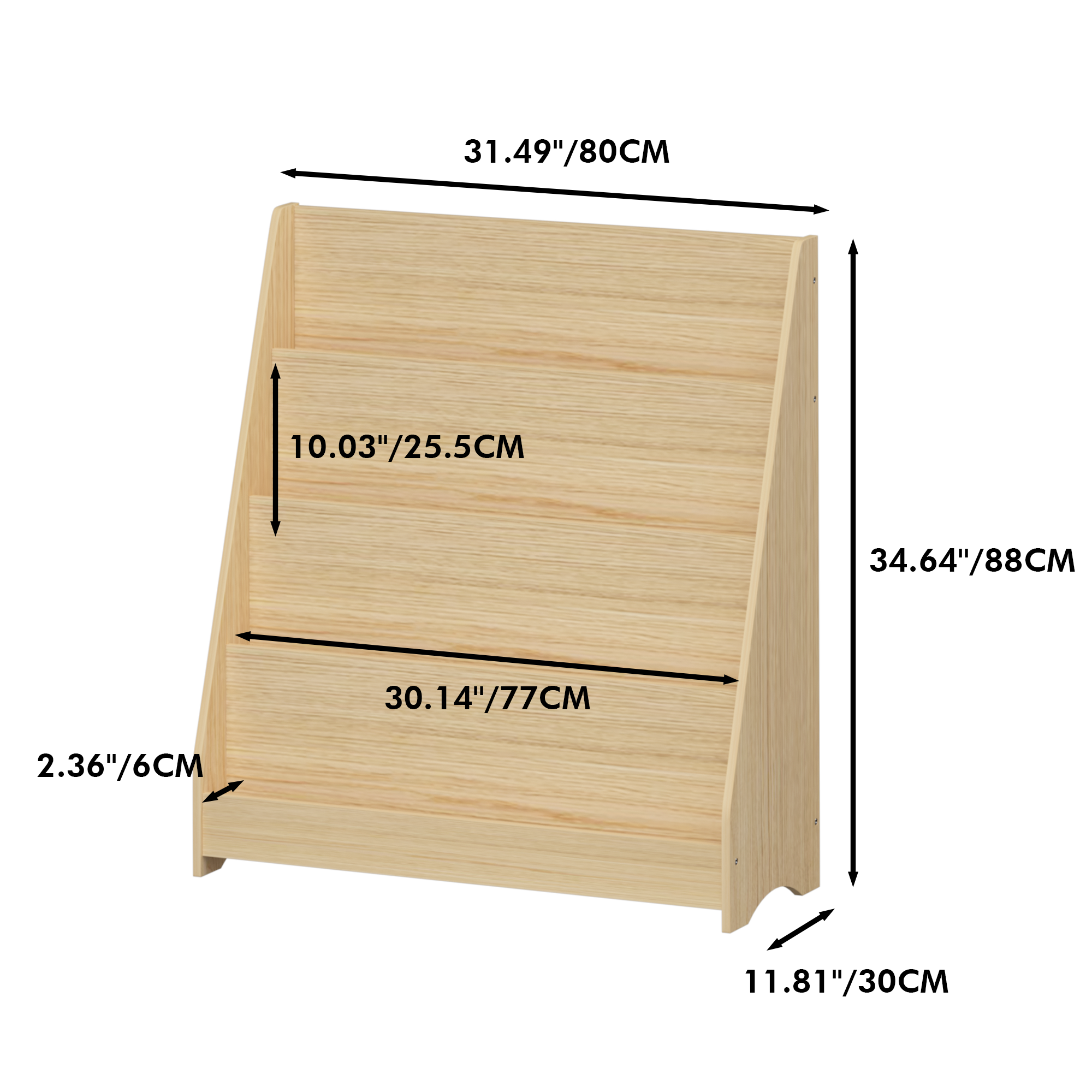 4-Tier MDF Toddler Book Display Shelves Kids Bookshelf