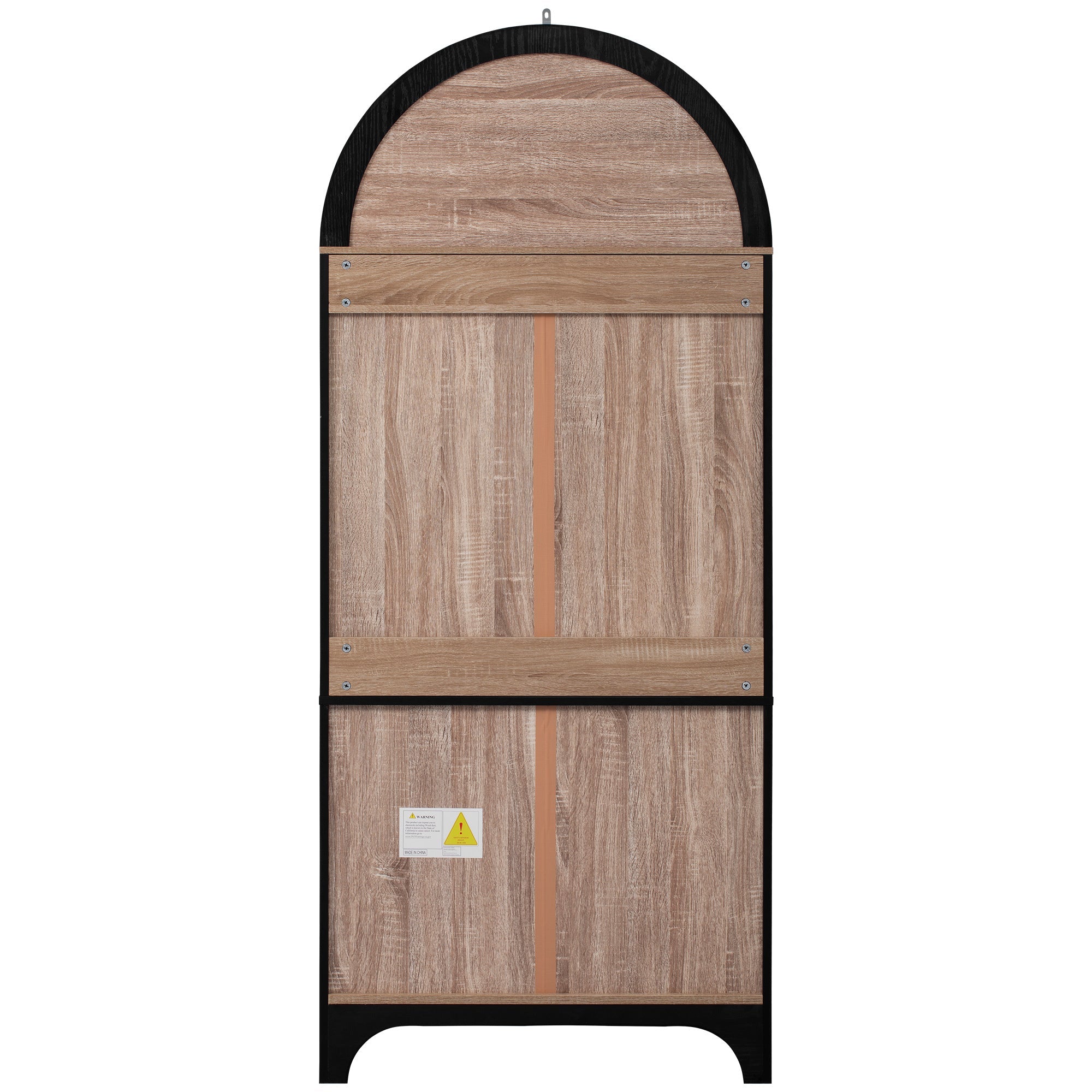 71" Tall Arched Farmhouse Kitchen Pantry Cabinet with Door Shelves