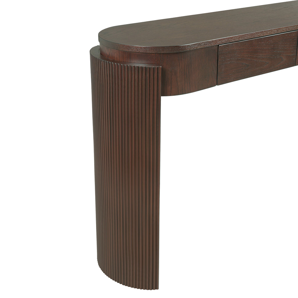 Entryway Console Table with Fluted Legs & Storage Drawers