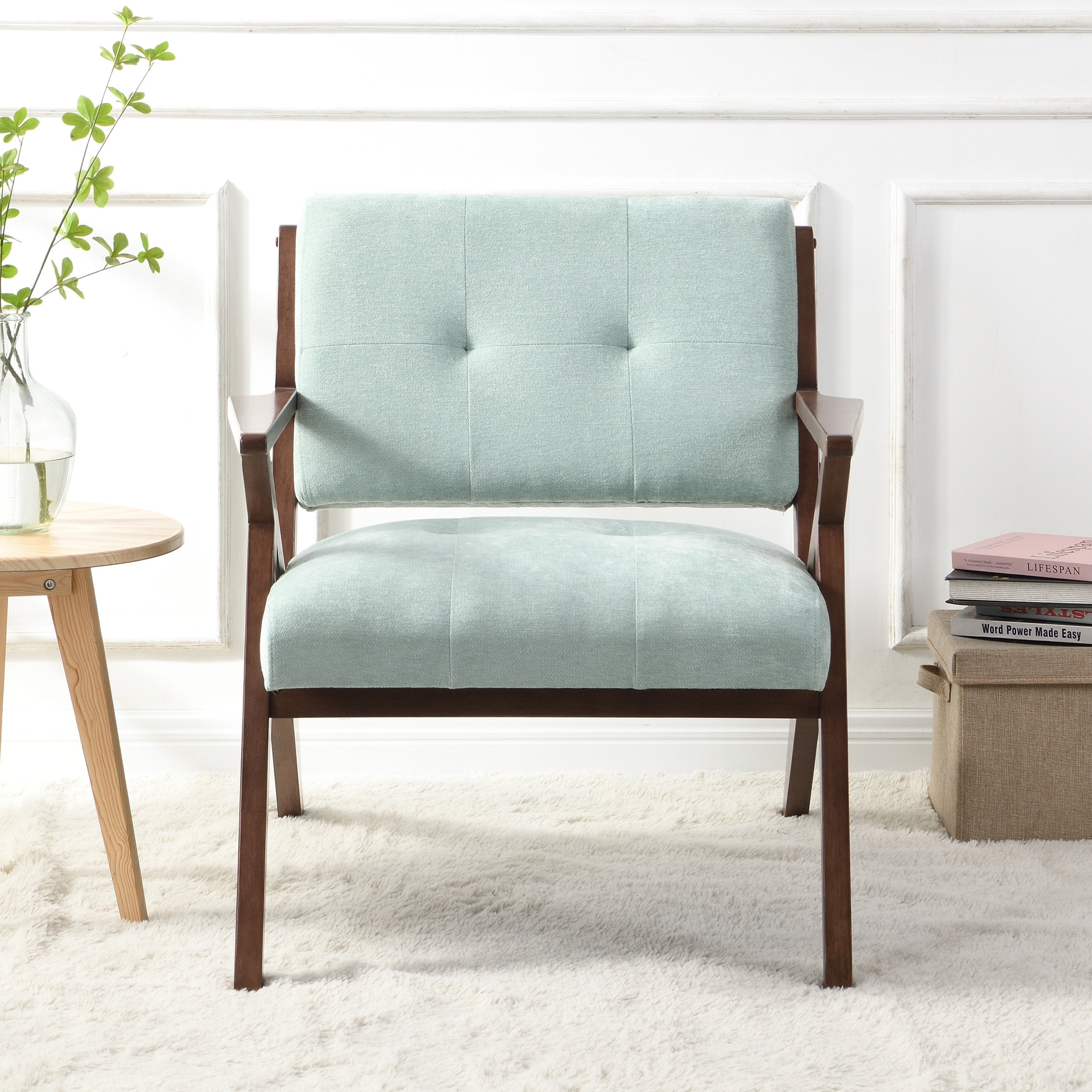 Mid-Century Modern Accent Chair with Plush Cushions