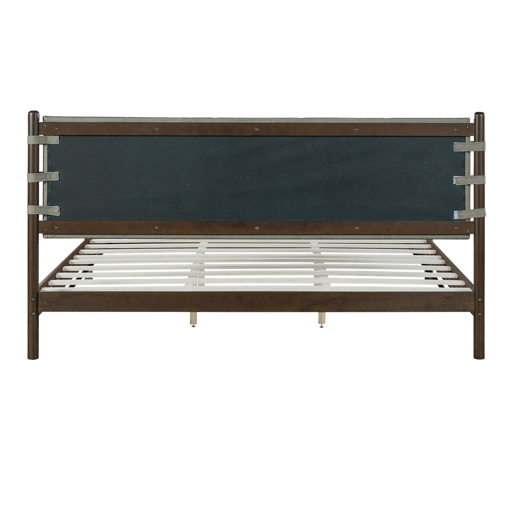 Modern King Bed Frame Set with 2 Nightstands