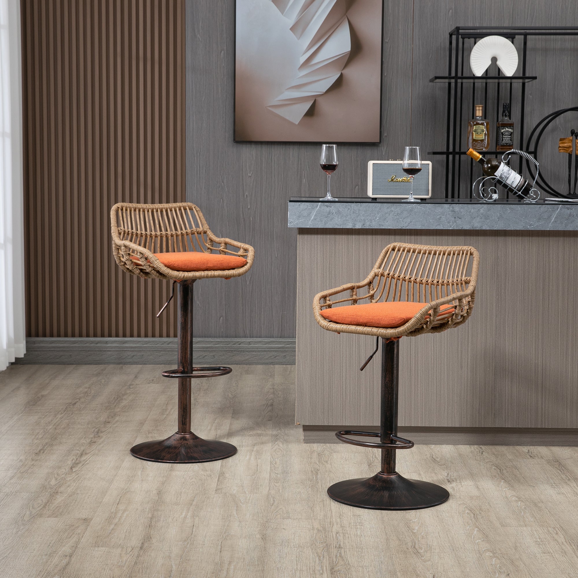 Modern Swivel Bar Stools (Set of 2)