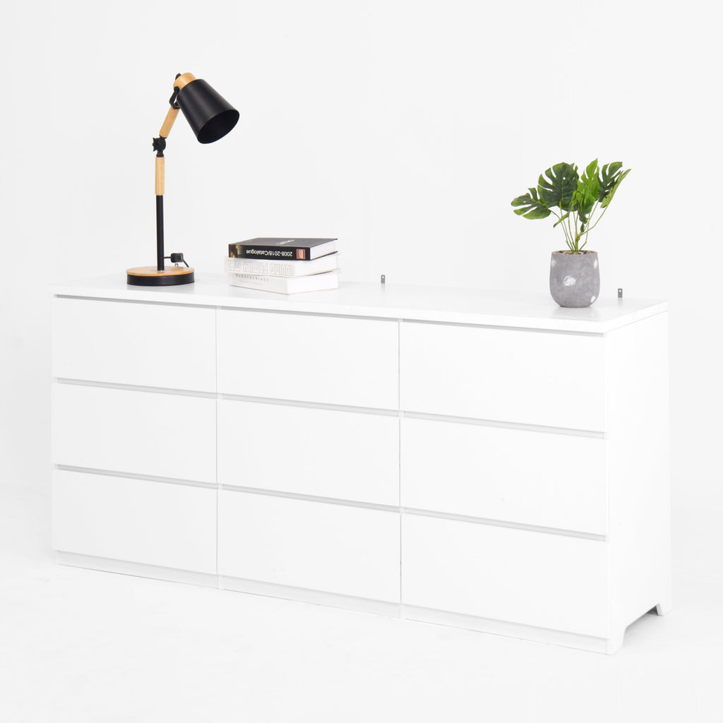 White 9 Drawer Cabinet for Bedroom