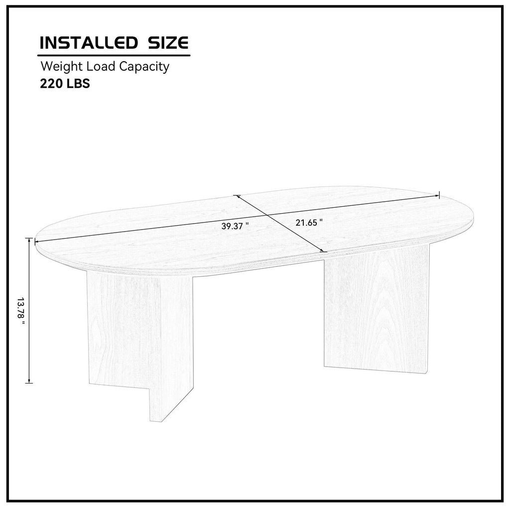 Length 39.37 Inch MDF Oval Coffee Table