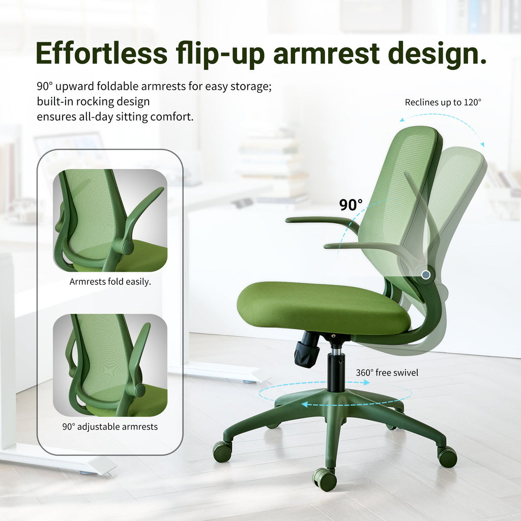 Colorful Ergonomic Office Chair with Flip-Up Armrests