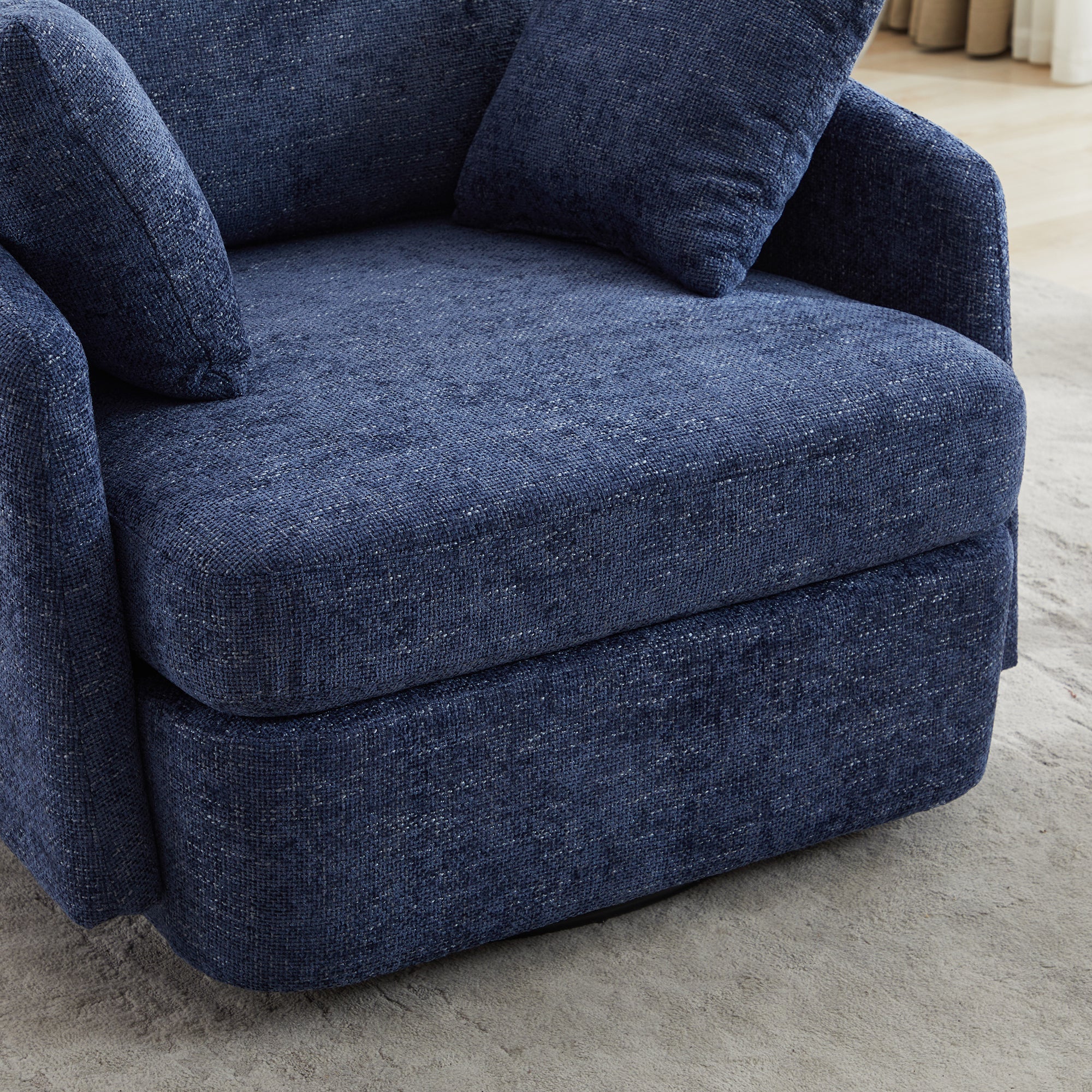 40.55'W Swivel Accent Sofa Chair with 2 Thorw Pillows