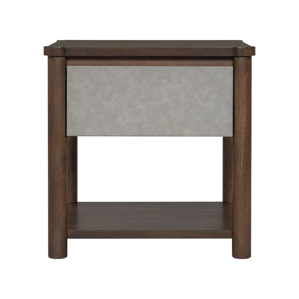 Modern Wood Nightstands with Drawer (Set of 2)