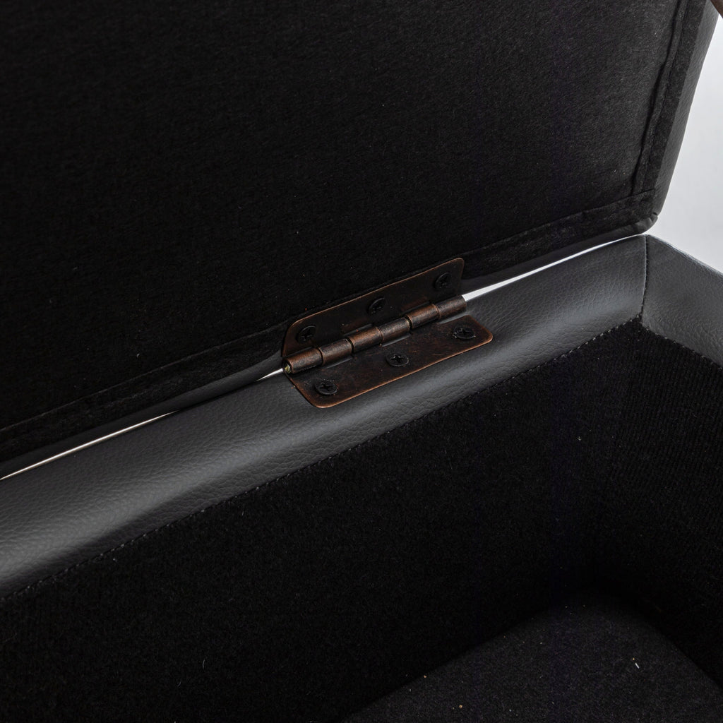 Brown PU Leather Storage Bench