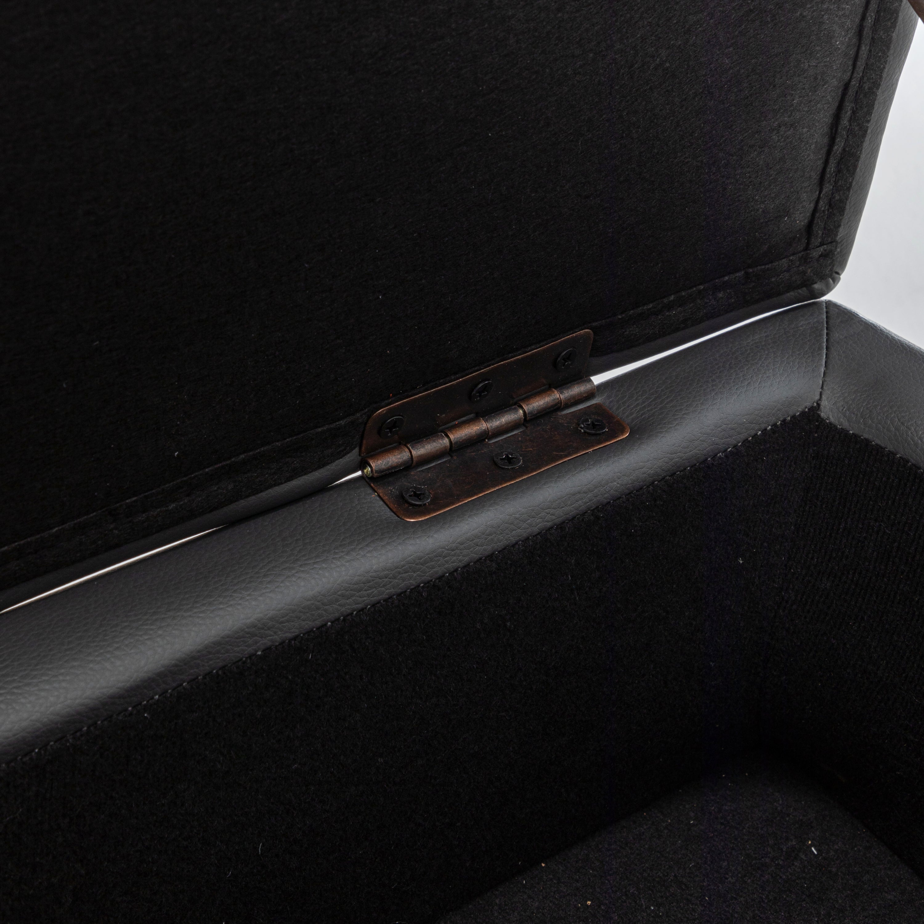 Brown PU Leather Storage Bench