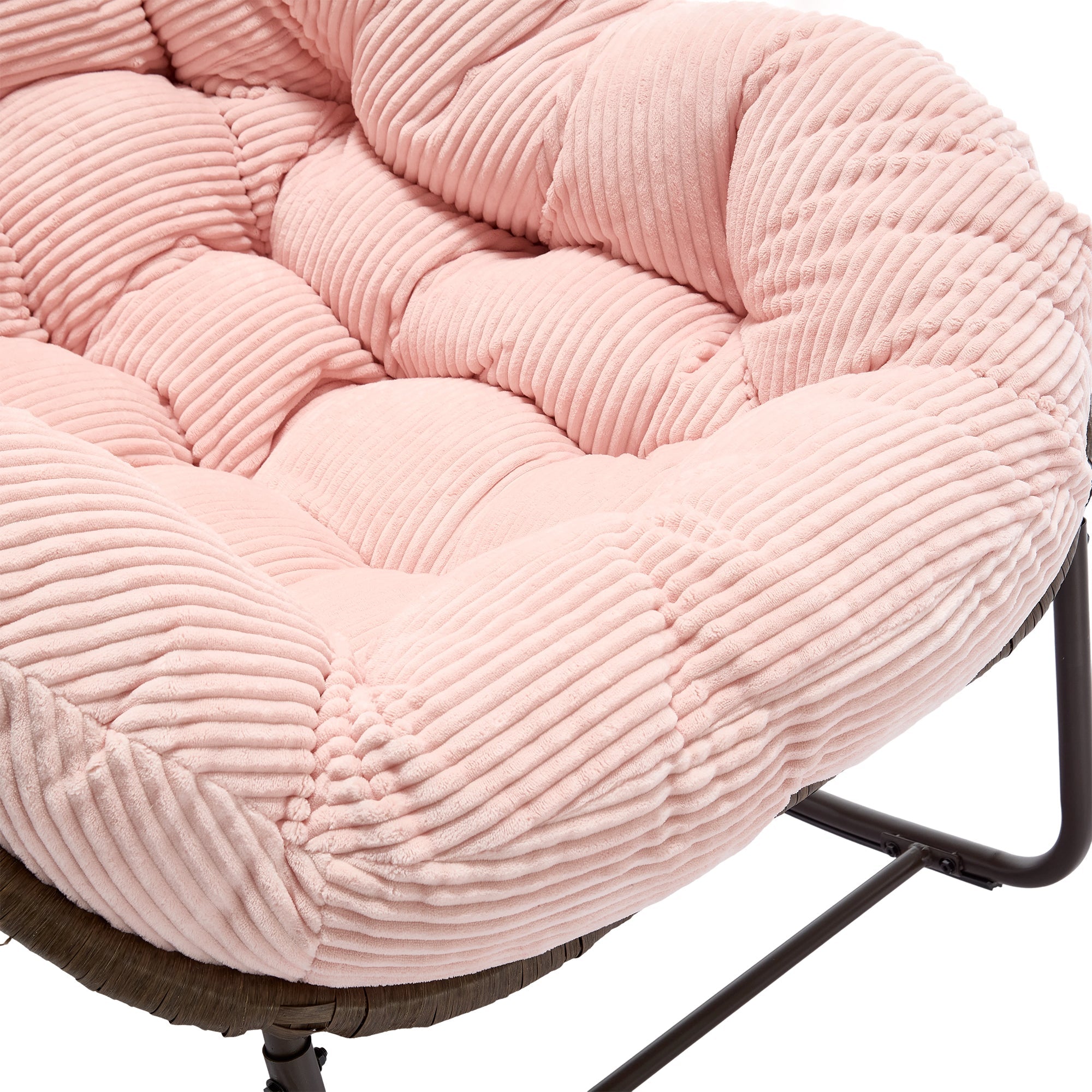 Outdoor Rattan Rocking Recliner Chair with Padded Cushion