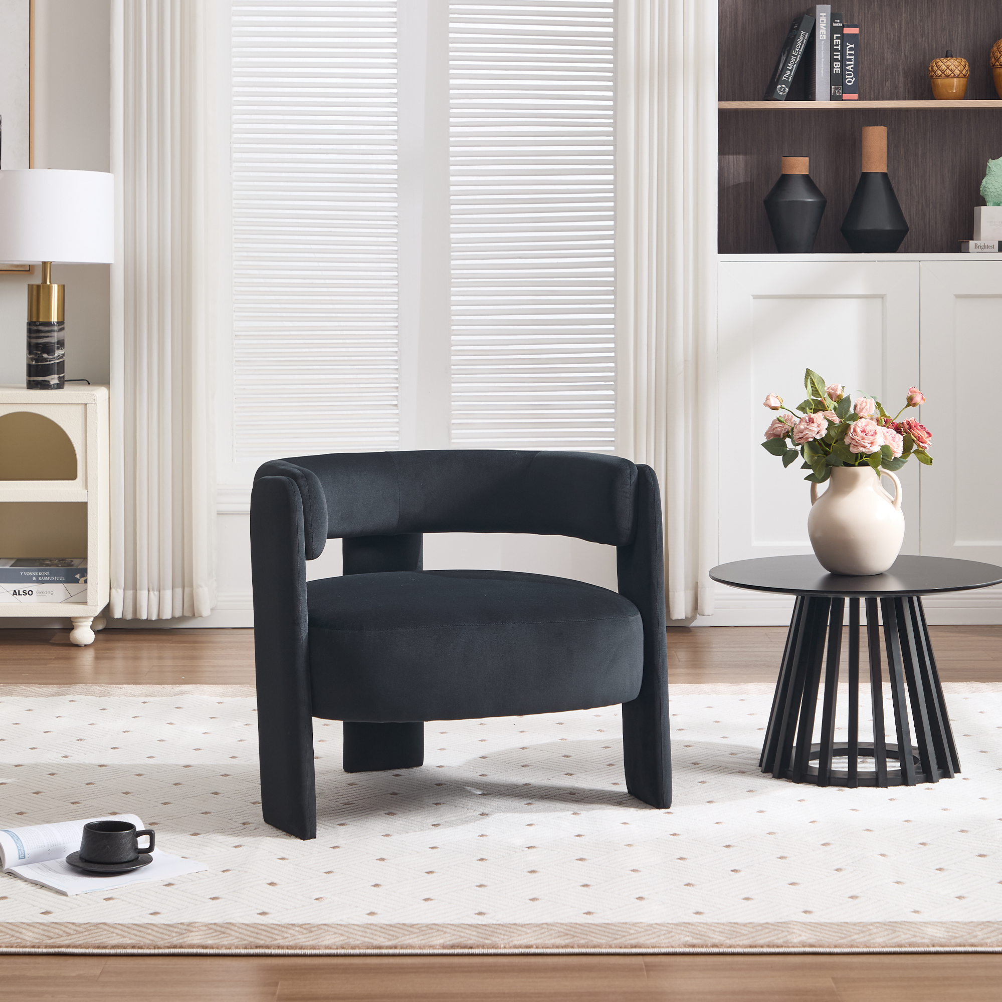 Mid-Century Velvet Comfy Single Sofa Accent Chair
