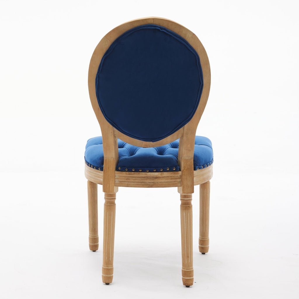 French Style Solid Wood Frame Velvet Dining Chairs (Set of 2)