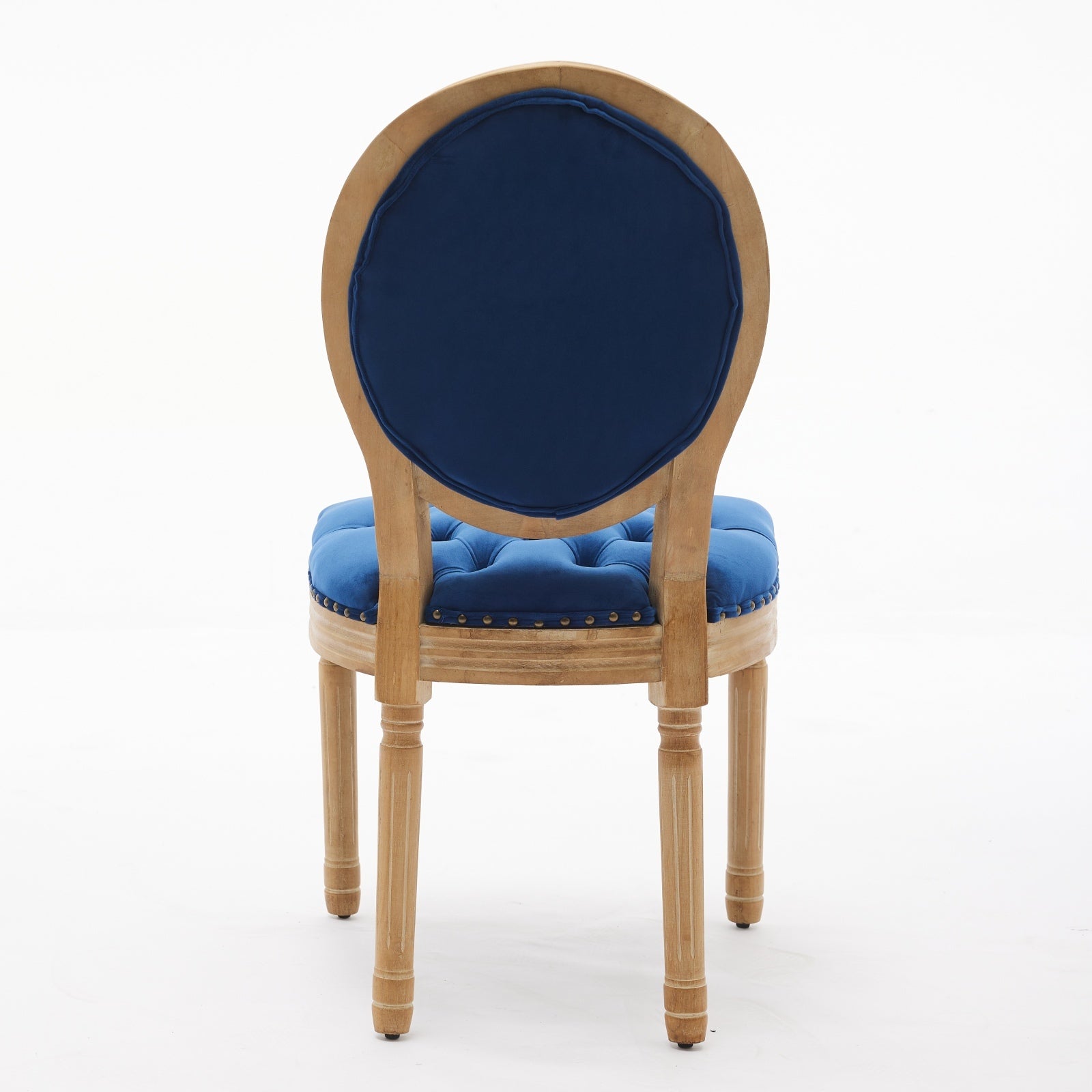 French Style Solid Wood Frame Velvet Dining Chairs (Set of 2)