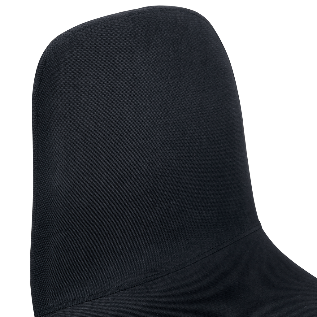 Luxury Simple Chair Black Linen Dining Chair  (Set of 4)