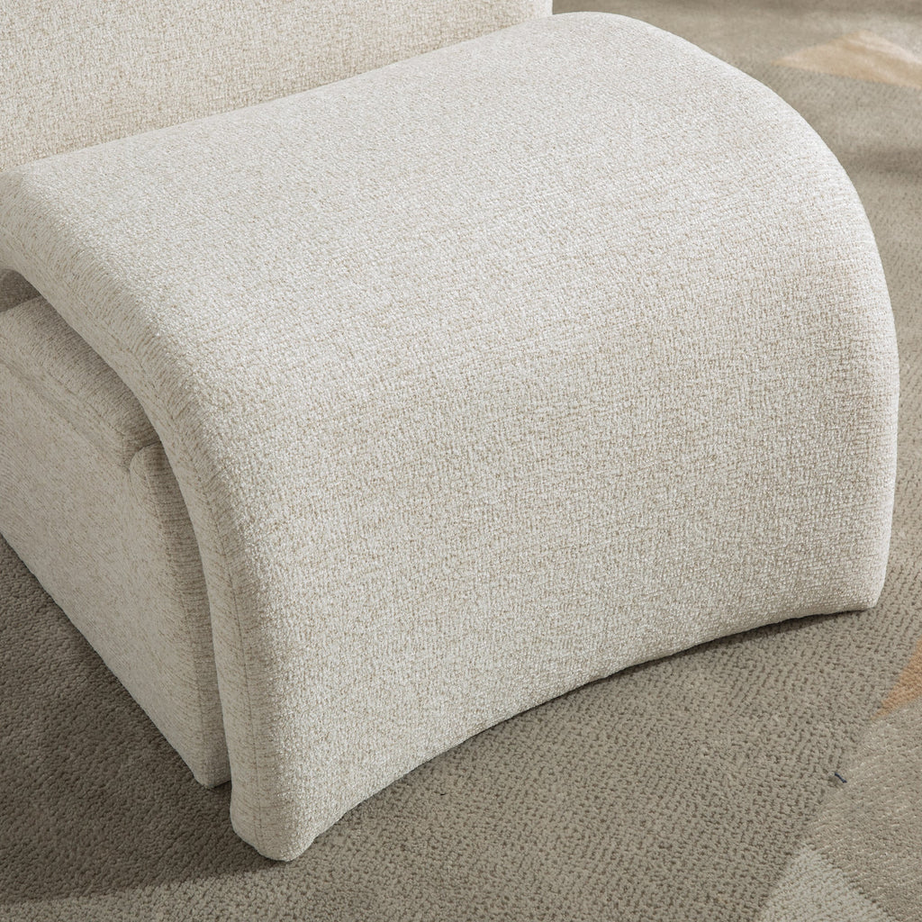 24.8 ' Wide Modern Upholstered Armless Chair with Storage Ottoman