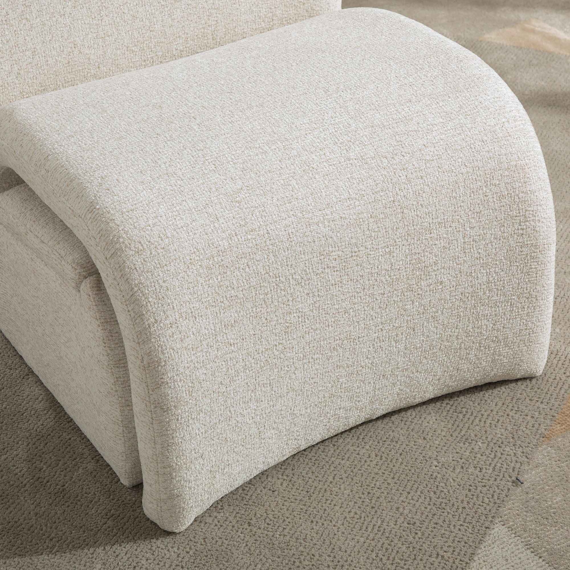 24.8 ' Wide Modern Upholstered Armless Chair with Storage Ottoman