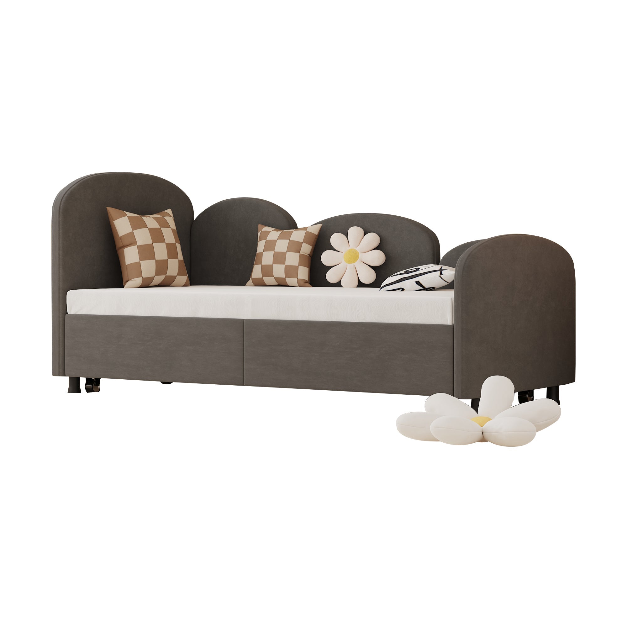 Modern Twin Size Velvet Upholstered Daybed