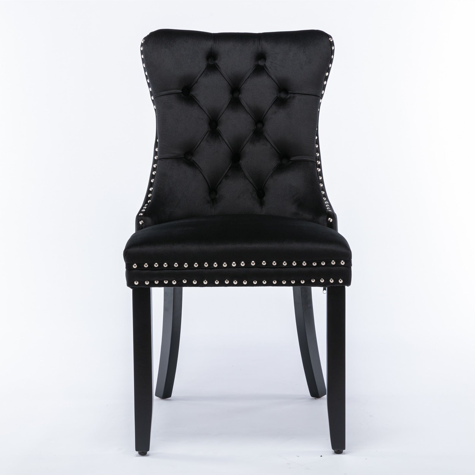 Modern High-end Tufted Solid Wood Velvet Dining Chair(Set of 2)