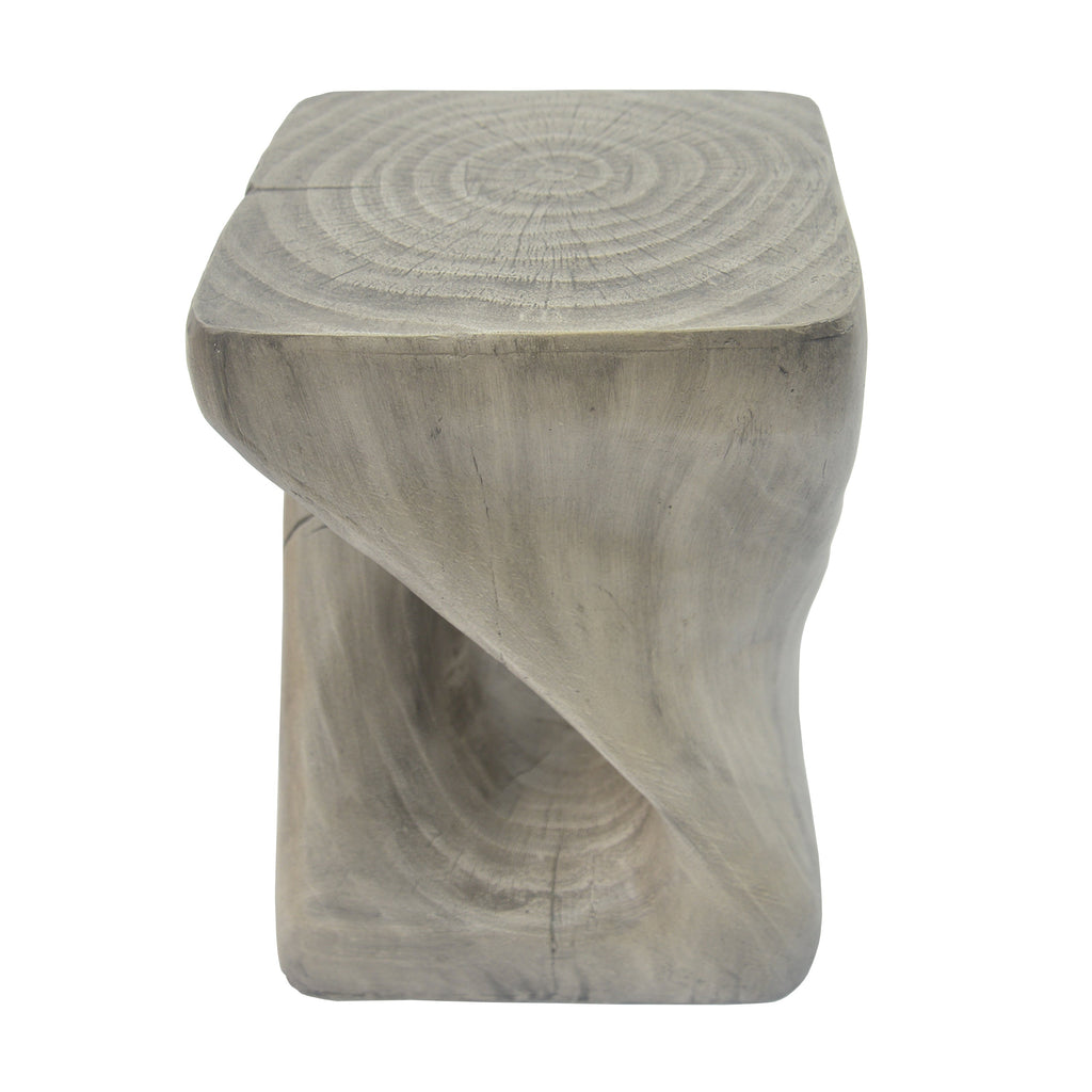 Twist Shape Side Table with Wood-like Texture