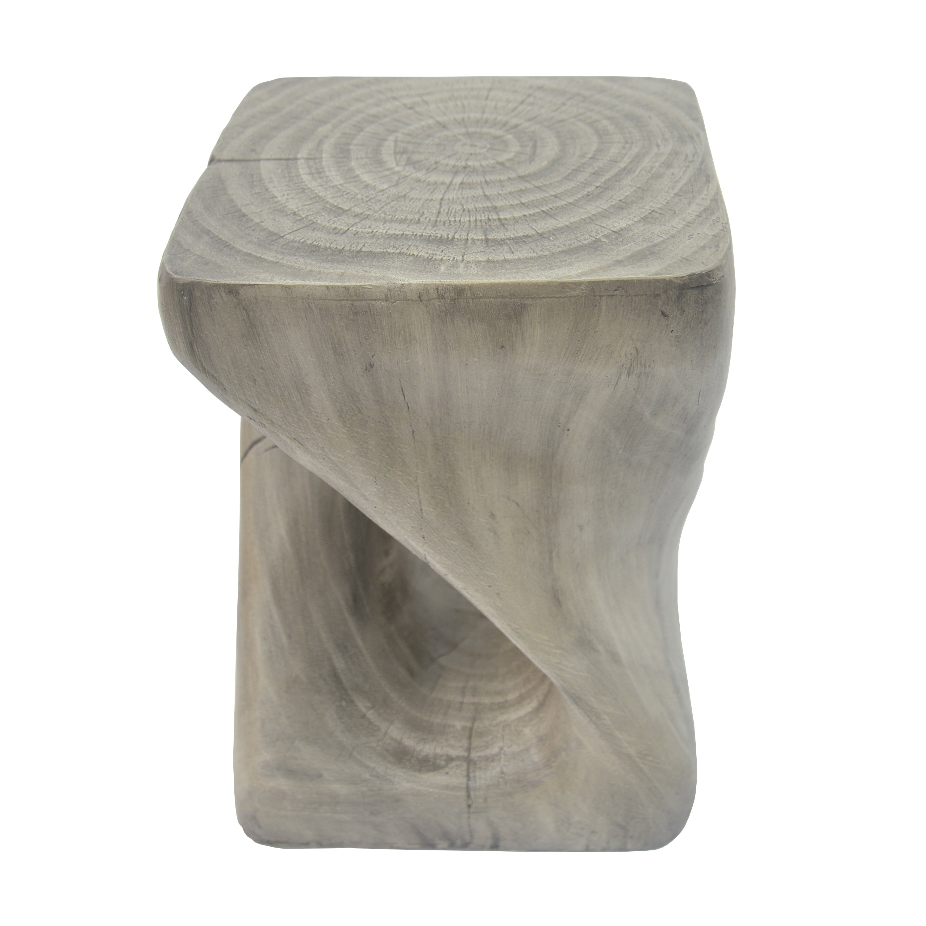 Twist Shape Side Table with Wood-like Texture