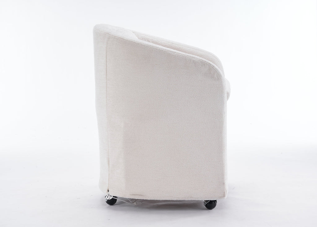Modern Chenille Fabric Dining Armchair with Back Cushion