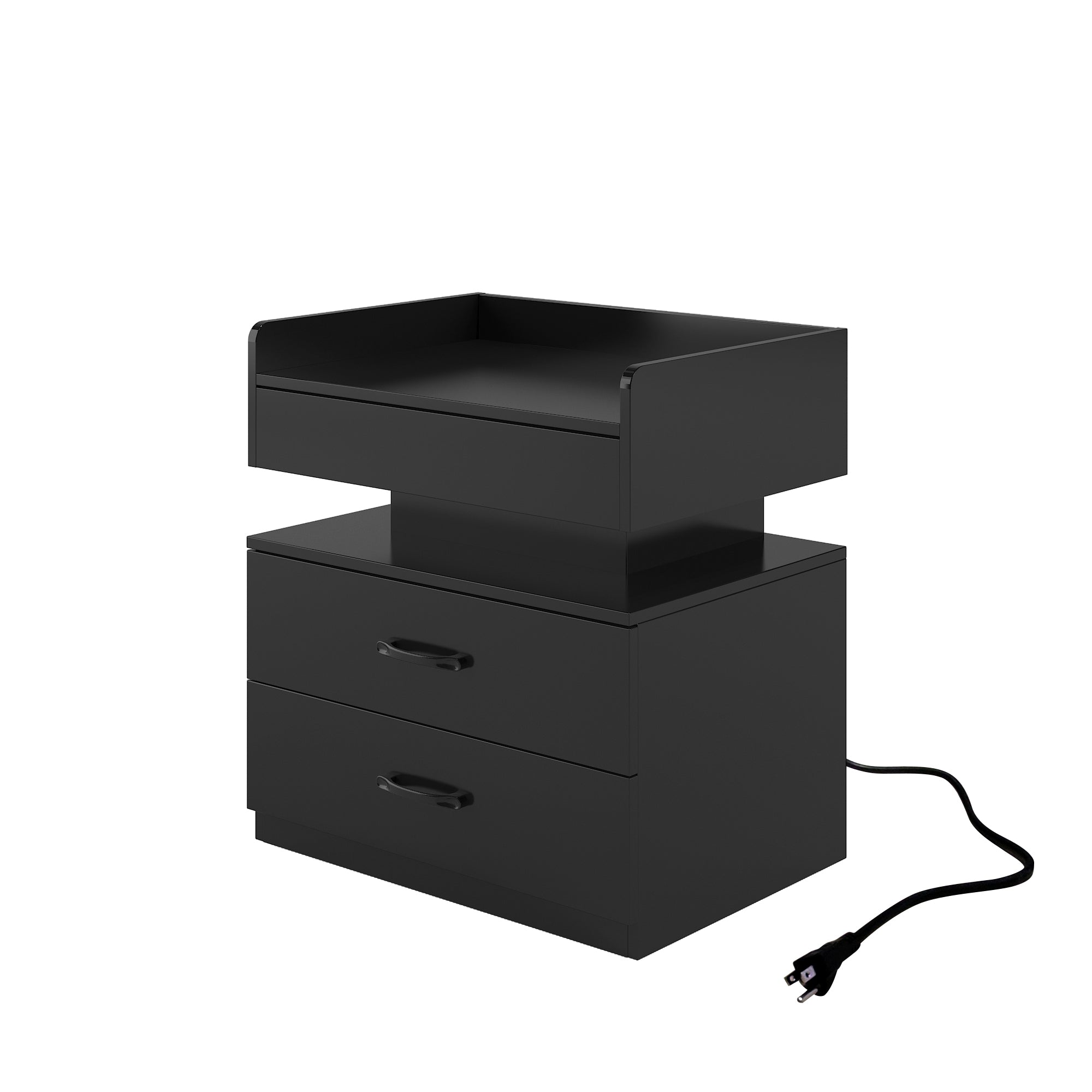 Nightstand with Remote-Controlled LED Strip Light