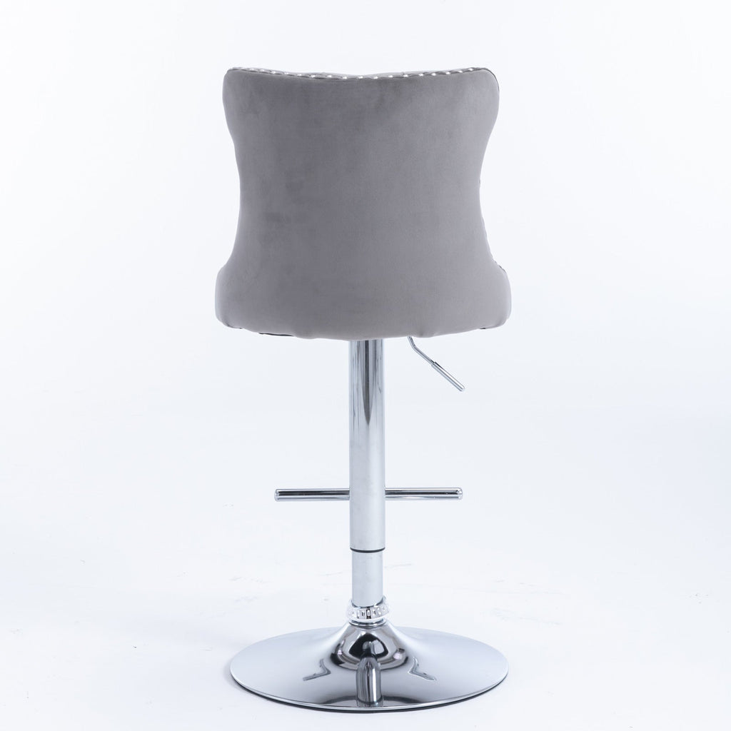 25-33 Inch Modern Velvet Swivel Barstools (Set of 2)