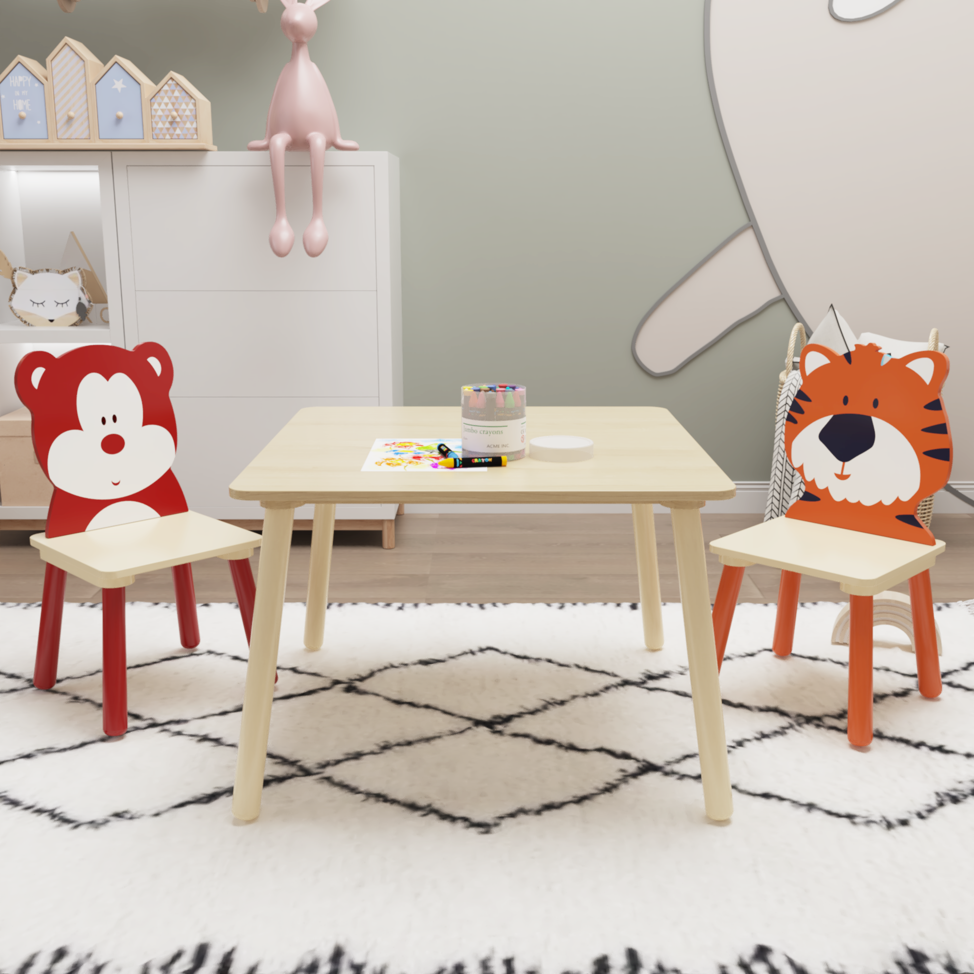 Montessori Toddler Table and Chairs Set