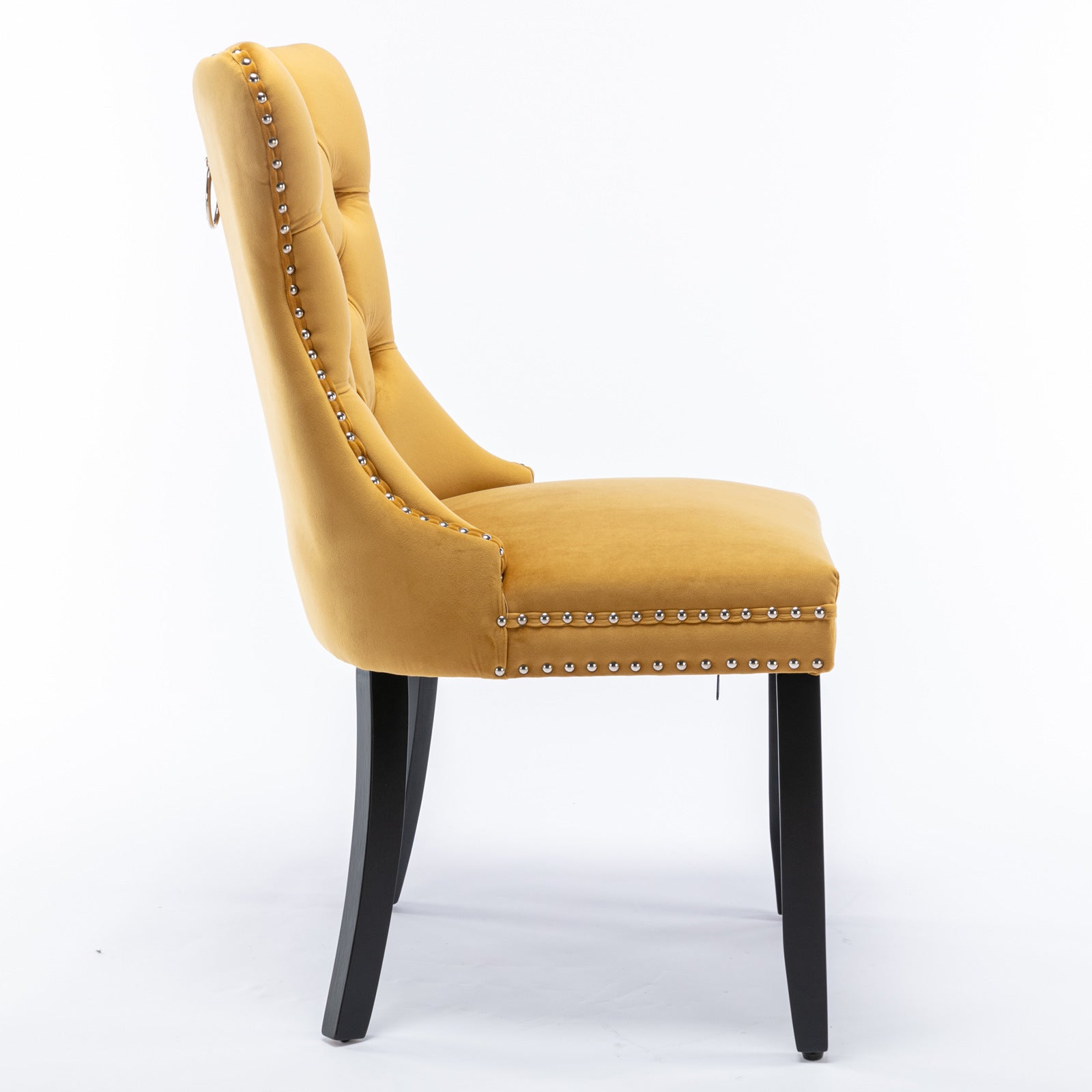 Modern High-end Tufted Solid Wood Velvet Dining Chair(Set of 2)
