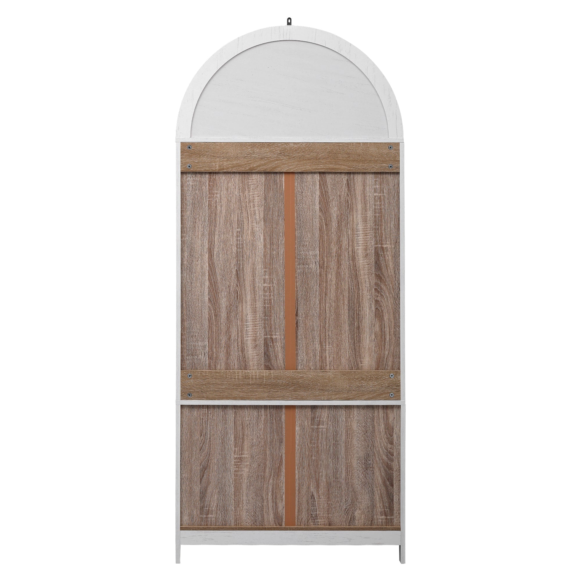 71” Tall Arched Modern Farmhouse Kitchen Pantry Cabinet with 2 Large Drawers