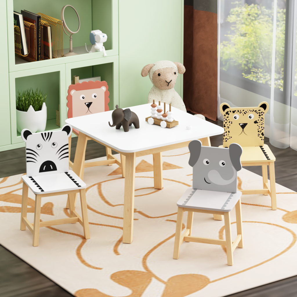 5 Piece Kiddy Table and Chair Set with 4 Chairs