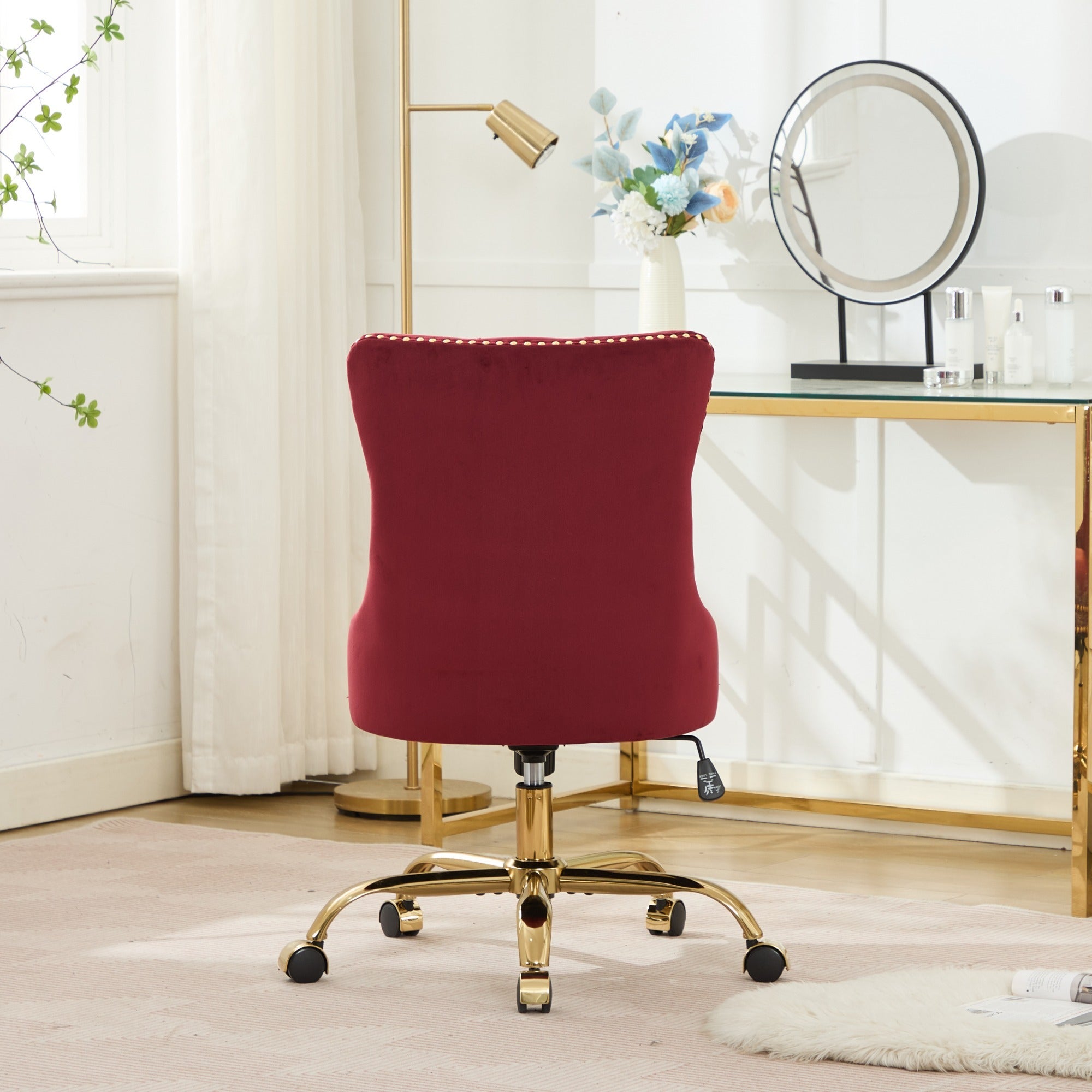 Modern Velvet Upholstered Tufted Button Home Office Chair