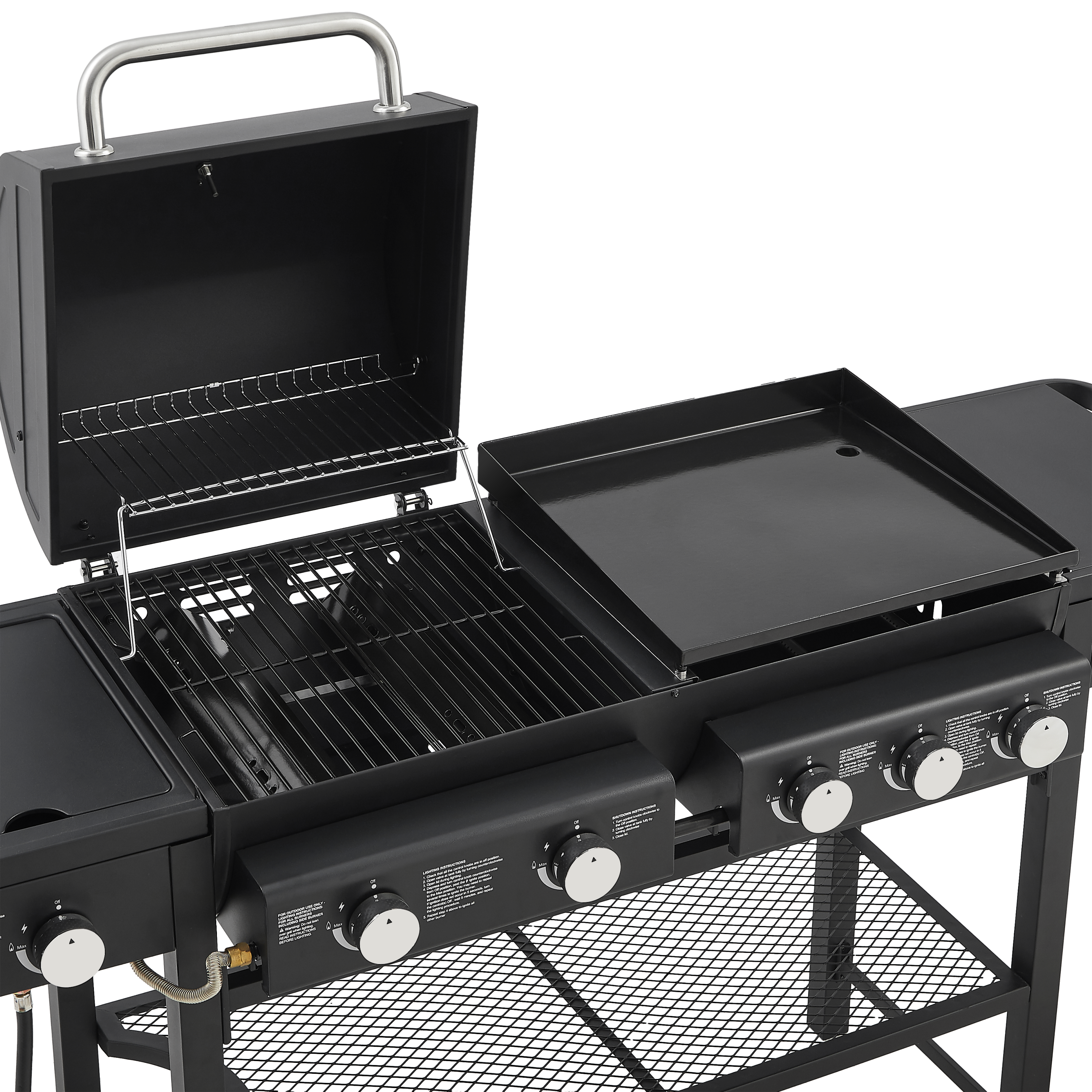 All-in-One 5 Burner Propane Gas Grill Griddle Combo 56000 BTU Heavy Duty Backyard BBQ