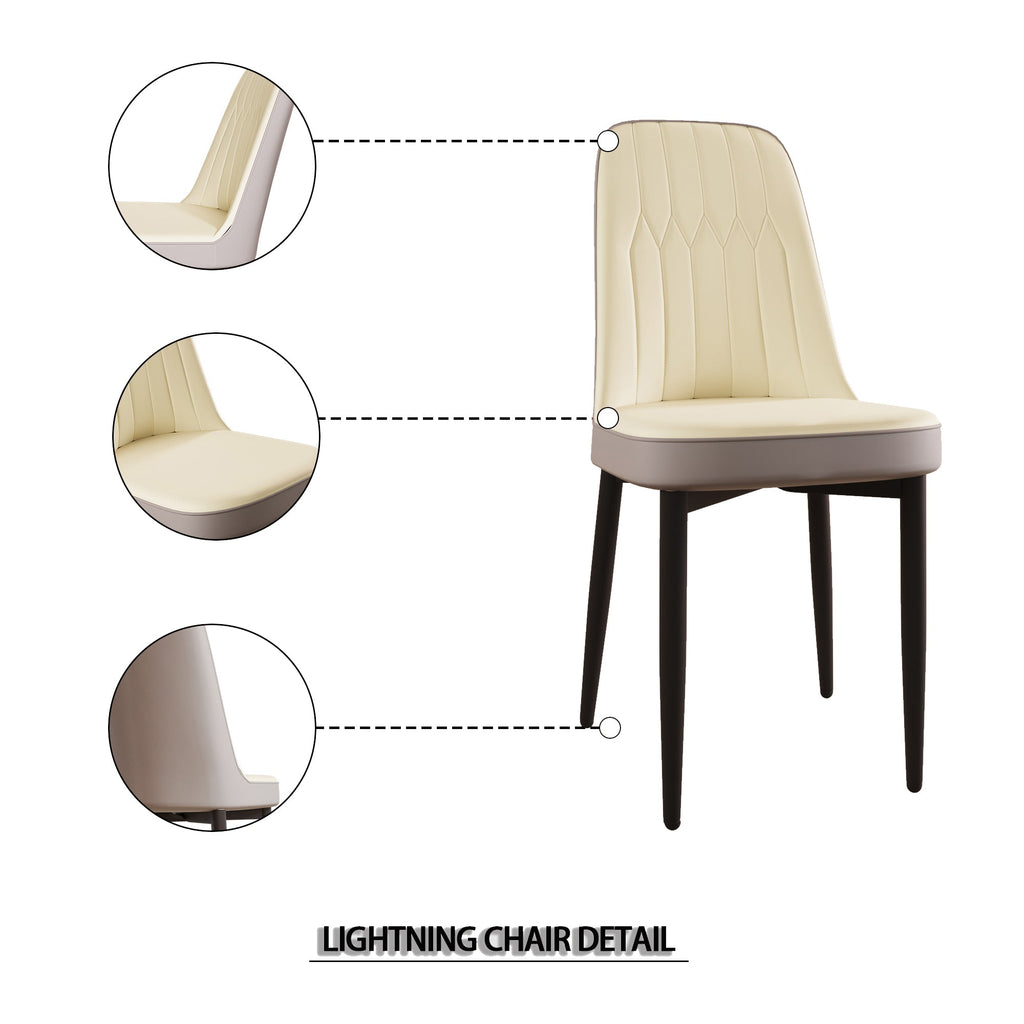 Modern Dining Chair Set of 4 with High-Quality PU Leather