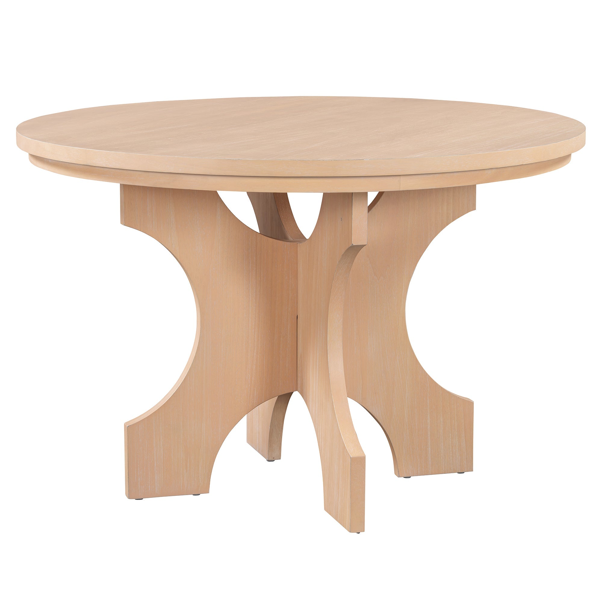 Rustic Charm Round Dining Set with 3 Upholstered Chairs