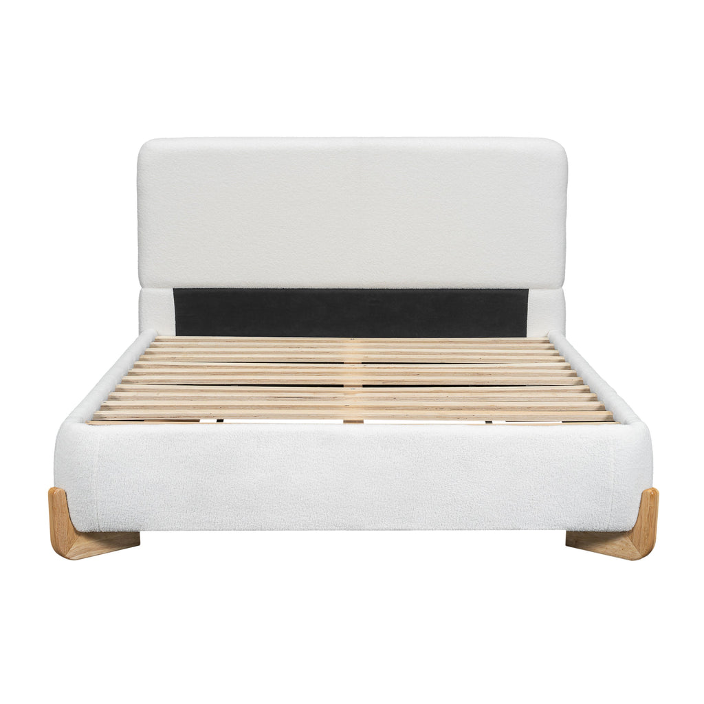 Elegant Boucle Upholstered Bed