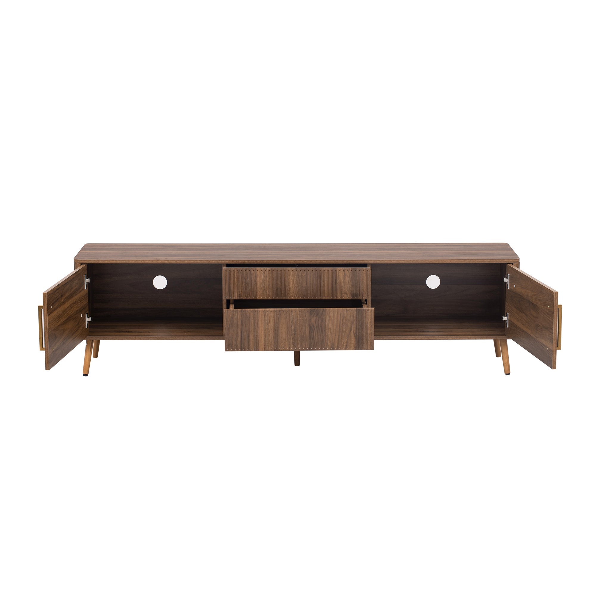 Mid Century TV Stand with 2 Drawers