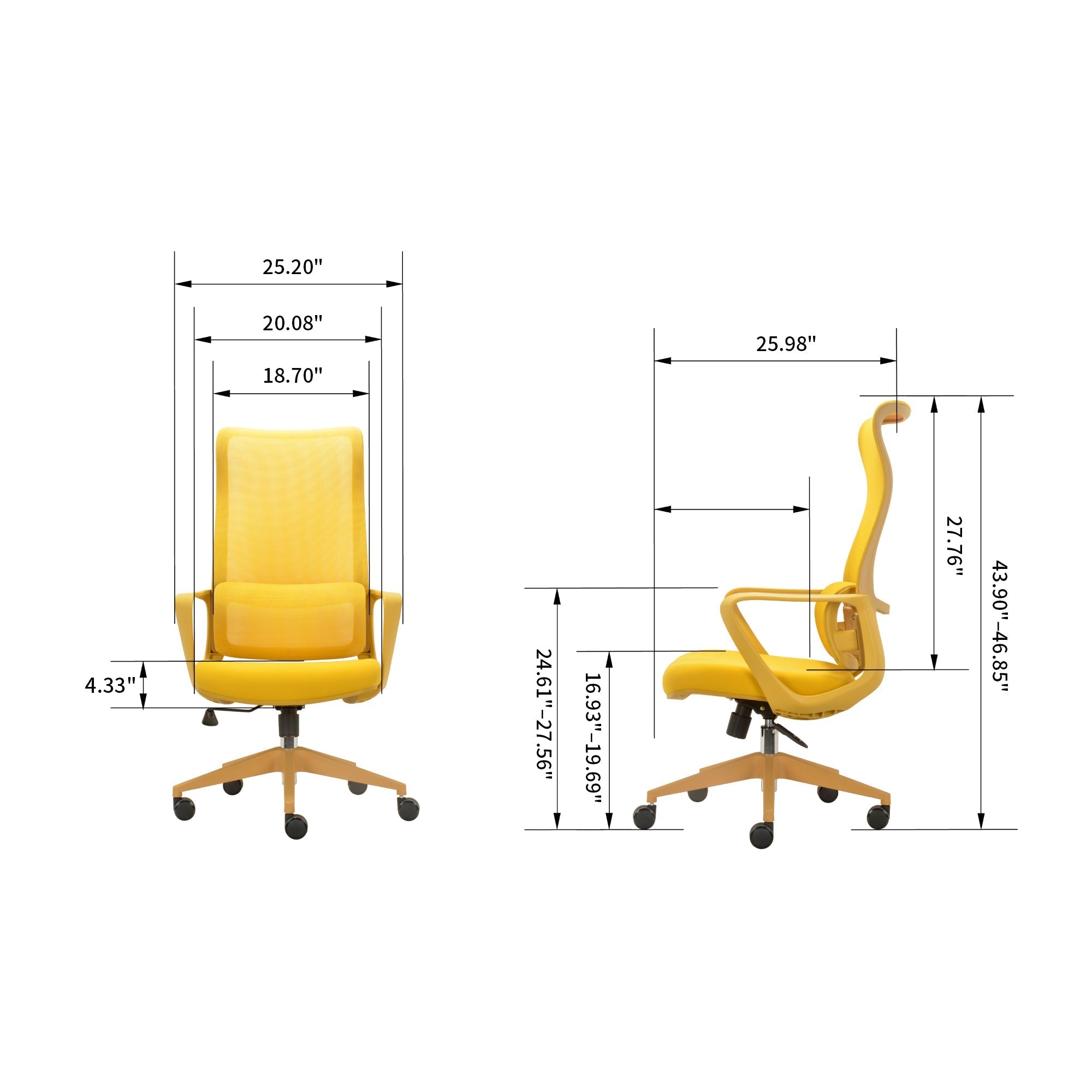 Modern Executive Office Chair with Adjustable Height Lumbar Support