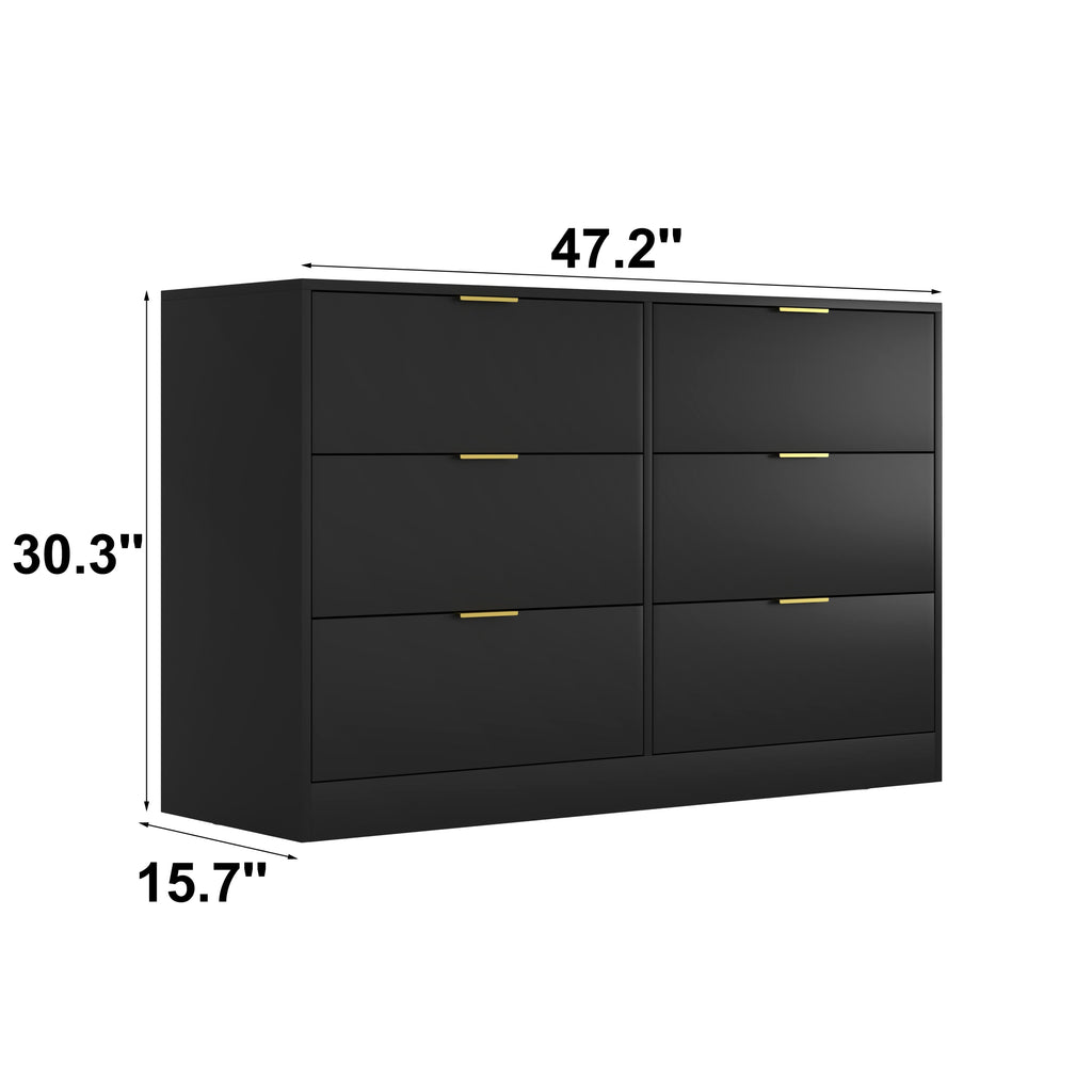 Modern 6-Drawer Dresser for Bedroom