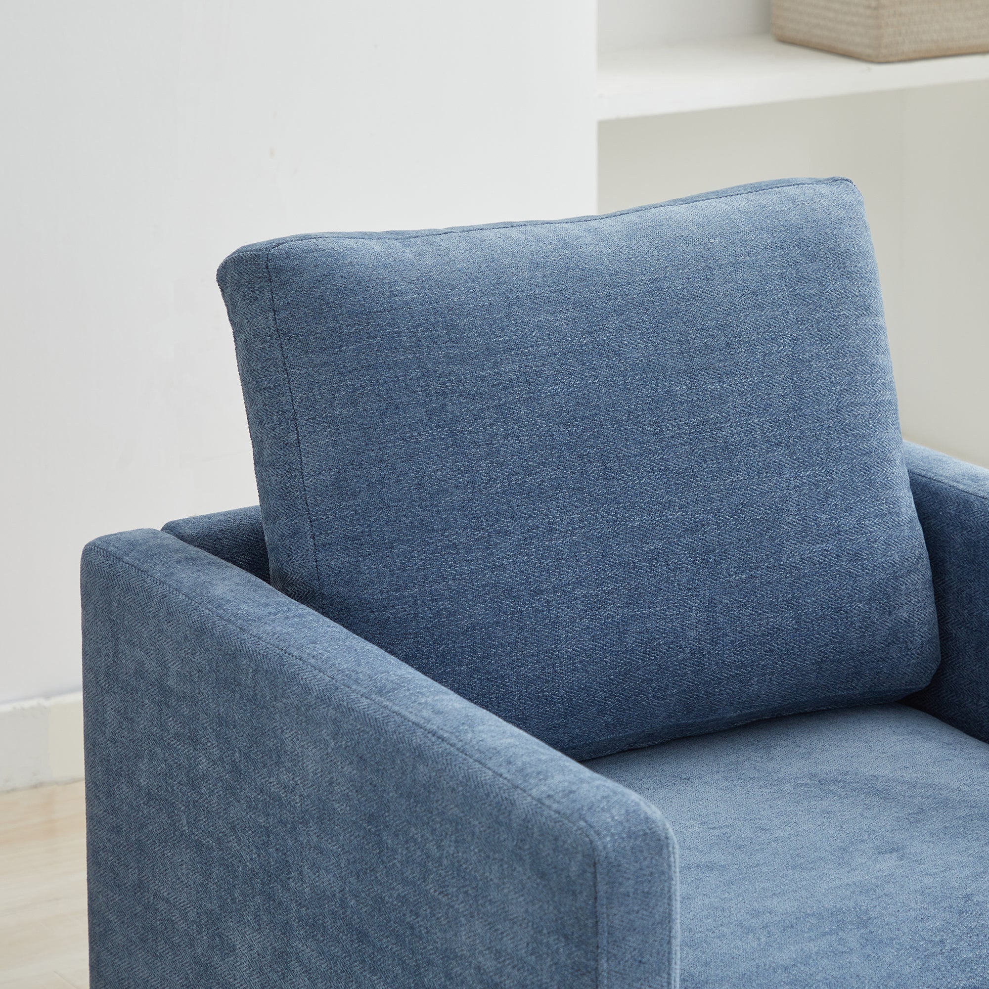 Modern Square Chenille Upholstered Swivel Accent Chair