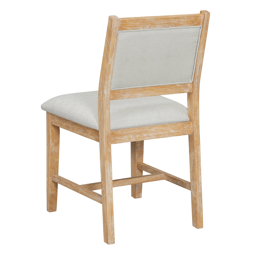 7-Piece Retro Rectangular Wood Dining Table Set