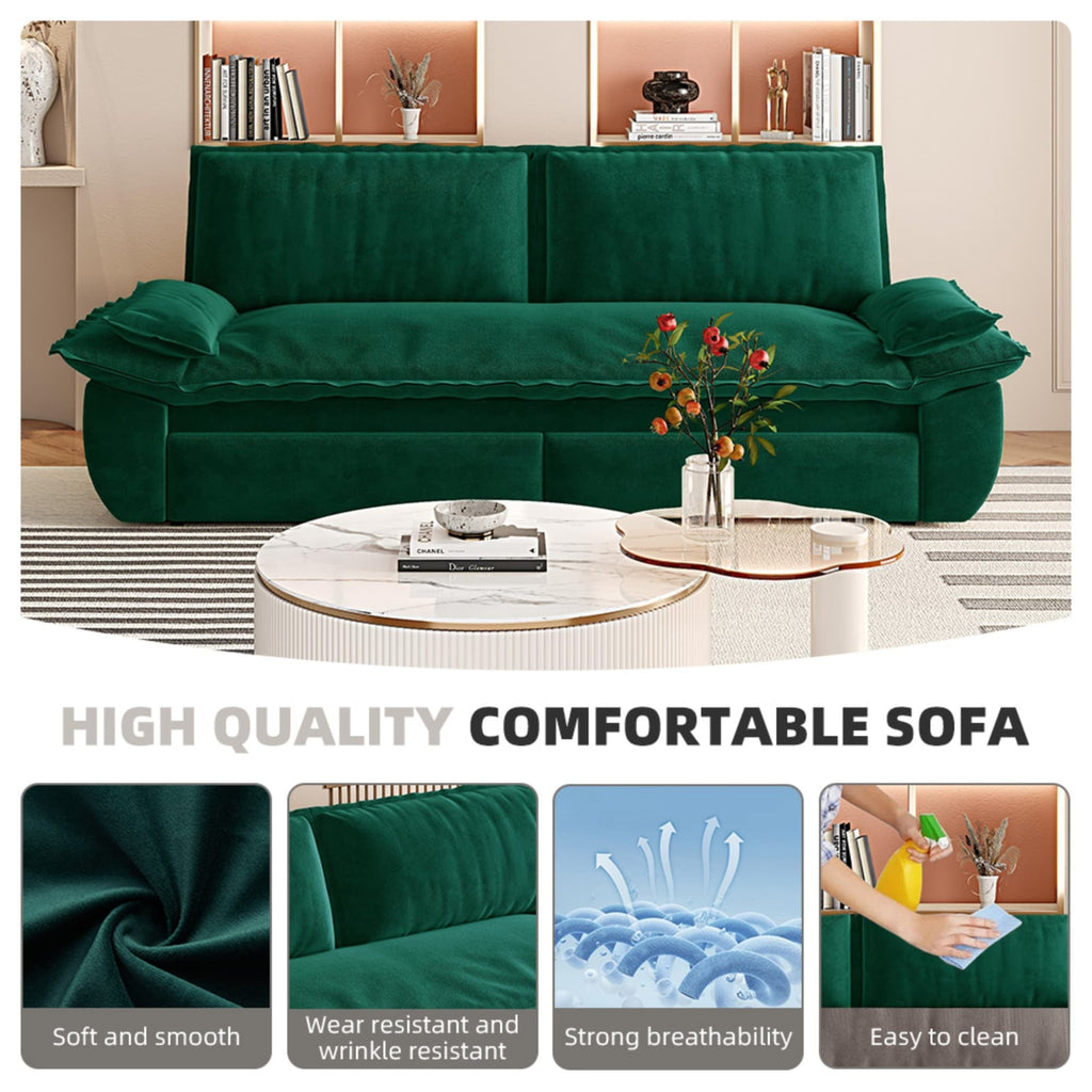73.2" 3-in-1 Queen Convertible Sleeper Sofa Bed